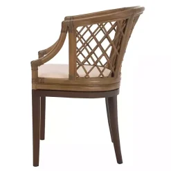 Kirklands Home Dark Rattan Curved Back Carlotta Accent Chair Brown Best