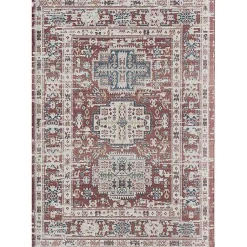 Kirklands Home Dark Terra Cotta Borde Area Rug, 8x10 Red Sale
