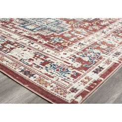 Kirklands Home Dark Terra Cotta Borde Area Rug, 8x10 Red Sale