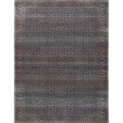 Kirklands Home Dark Vintage Floral Washable Area Rug, 5x7 Gray