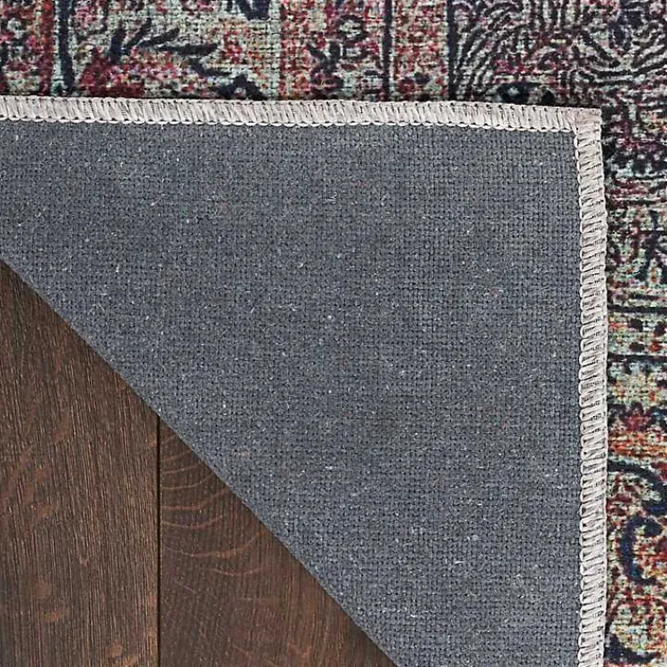 Kirklands Home Dark Vintage Floral Washable Area Rug, 5x7 Gray