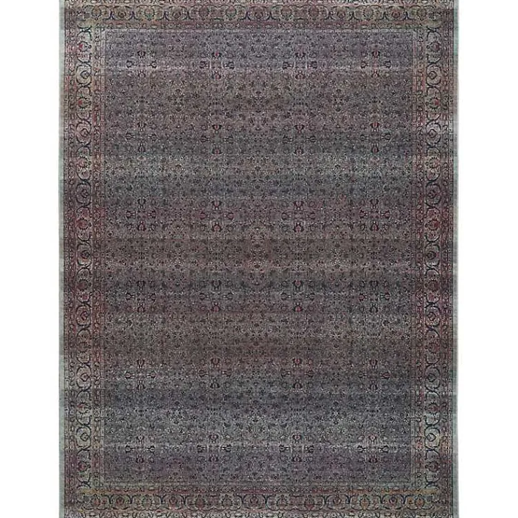 Kirklands Home Dark Vintage Floral Washable Area Rug, 7x9 Gray Sale