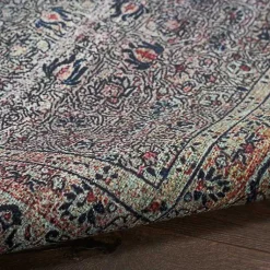 Kirklands Home Dark Vintage Floral Washable Area Rug, 7x9 Gray Sale