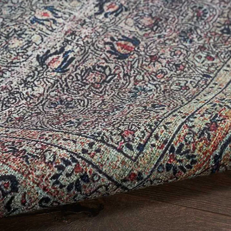 Kirklands Home Dark Vintage Floral Washable Area Rug, 7x9 Gray Sale