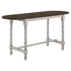 Kirklands Home Dark Walnut & White Wood Ema Counter Height Table Brown Clearance