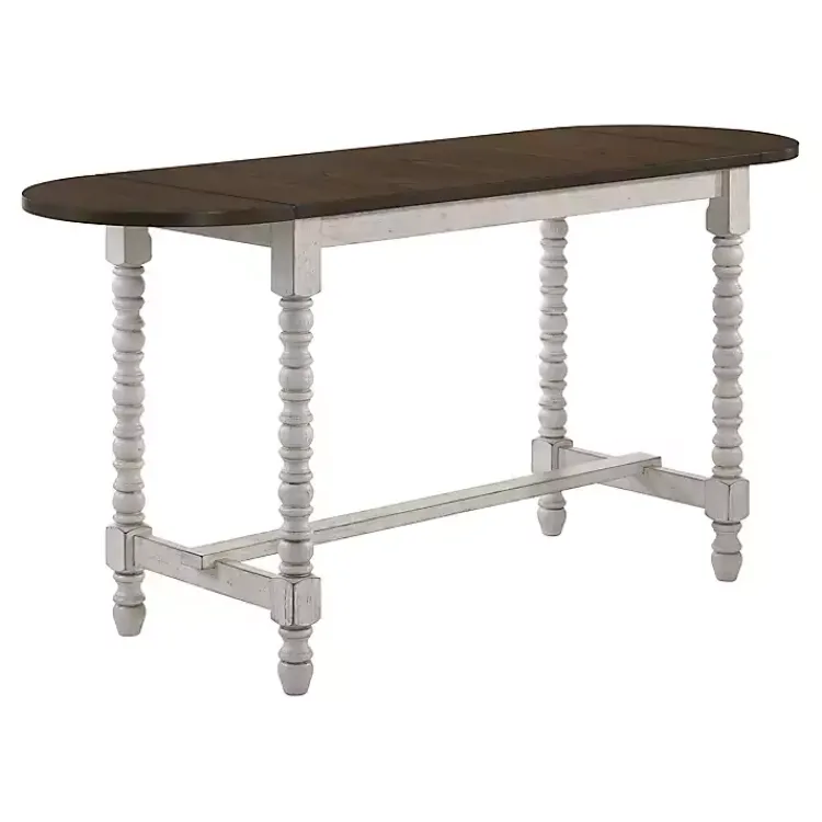 Kirklands Home Dark Walnut & White Wood Ema Counter Height Table Brown Clearance