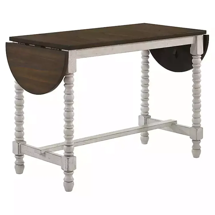 Kirklands Home Dark Walnut & White Wood Ema Counter Height Table Brown Clearance