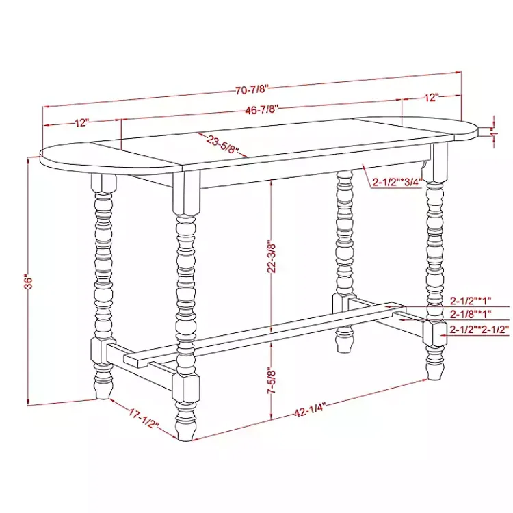Kirklands Home Dark Walnut & White Wood Ema Counter Height Table Brown Clearance