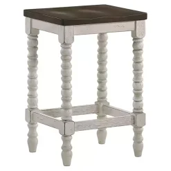 Kirklands Home Dark Walnut & White Wood Ema 2-pc. Counter Stools Brown Sale