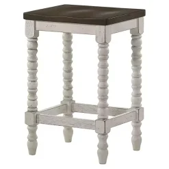 Kirklands Home Dark Walnut & White Wood Ema 2-pc. Counter Stools Brown Sale