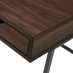 Kirklands Home Dark Walnut Angled 3-Drawer Desk Discount