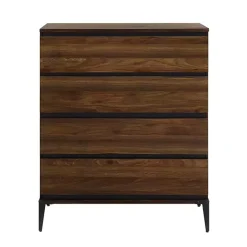 Kirklands Home Dark Walnut Midcentury Four-Drawer Chest Brown Clearance