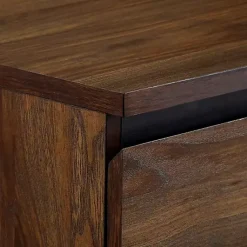 Kirklands Home Dark Walnut Midcentury Four-Drawer Chest Brown Clearance