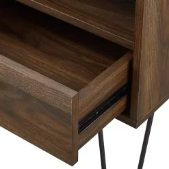 Kirklands Home Dark Walnut Modern Farmhouse Side Table Brown