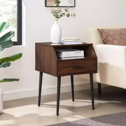 Kirklands Home Dark Walnut Open Storage Accent Table Brown Online