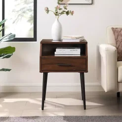 Kirklands Home Dark Walnut Open Storage Accent Table Brown Online