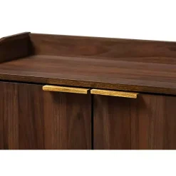 Kirklands Home Dark Walnut 5-Shelf Wooden Shoe Cabinet Brown