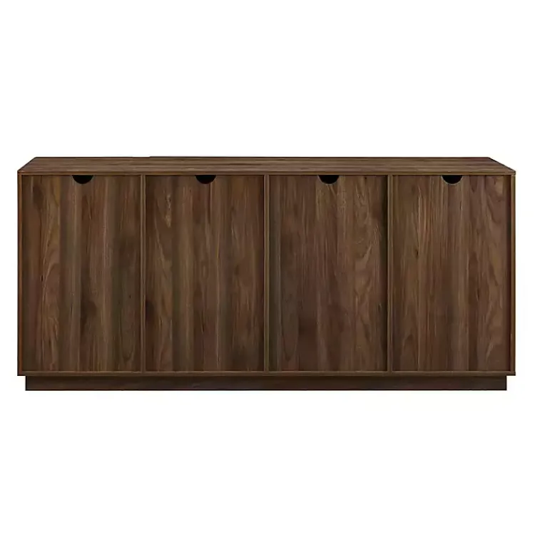 Kirklands Home Dark Walnut Wood and Black Metal Sideboard New