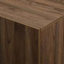 Kirklands Home Dark Walnut Wood and Black Metal Sideboard New