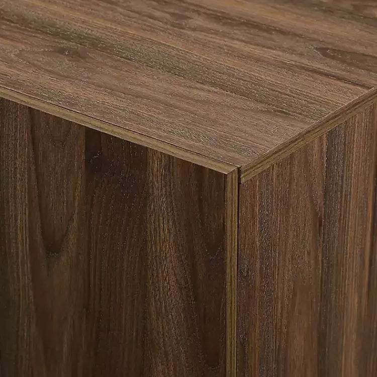 Kirklands Home Dark Walnut Wood and Black Metal Sideboard New