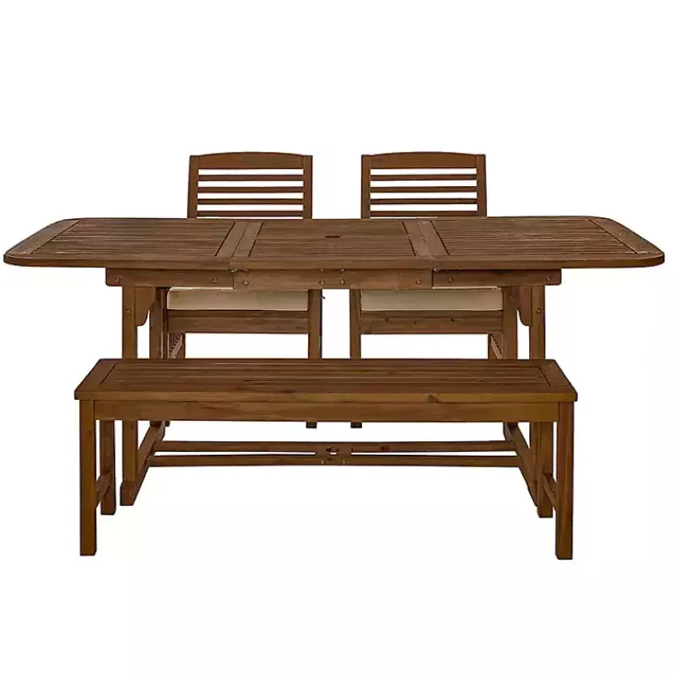 Kirklands Home Dark Wood Slat Back 4-pc. Outdoor Dining Set Brown Clearance