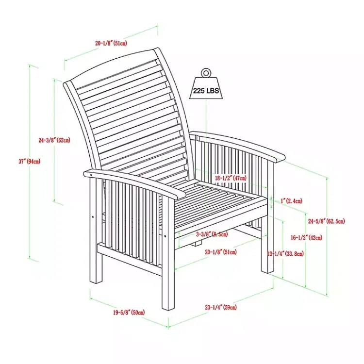 Kirklands Home Dark Wood Slat Back 4-pc. Outdoor Dining Set Brown Clearance