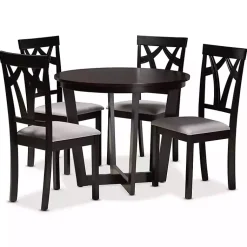 Kirklands Home Dark Wooden Interlocked Base 5-pc. Dining Set Hot