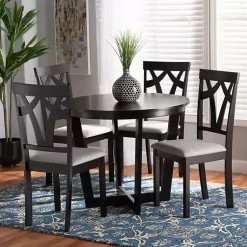Kirklands Home Dark Wooden Interlocked Base 5-pc. Dining Set Hot