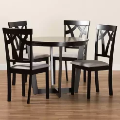 Kirklands Home Dark Wooden Interlocked Base 5-pc. Dining Set Hot