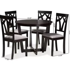 Kirklands Home Dark Wooden Interlocked Base 5-pc. Dining Set Hot