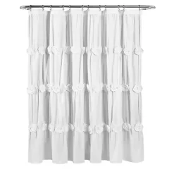 Kirklands Home Darla Floral Shower Curtain White