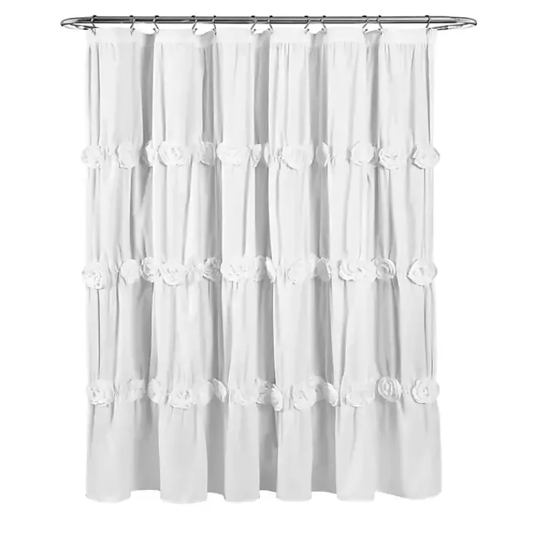Kirklands Home Darla Floral Shower Curtain White