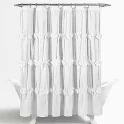 Kirklands Home Darla Floral Shower Curtain White