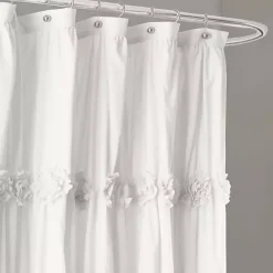 Kirklands Home Darla Floral Shower Curtain White