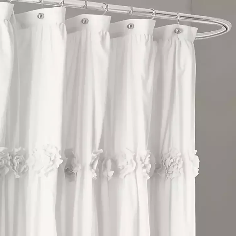 Kirklands Home Darla Floral Shower Curtain White