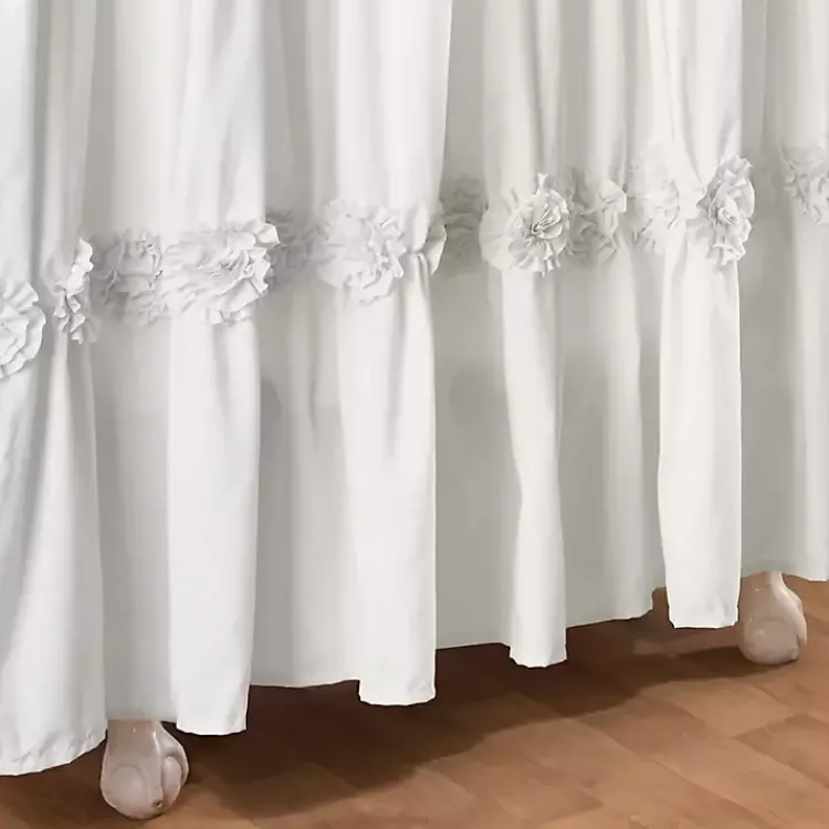 Kirklands Home Darla Floral Shower Curtain White