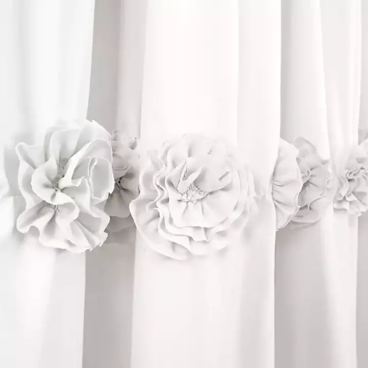 Kirklands Home Darla Floral Shower Curtain White