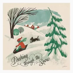 Christmas Art & Wall Decor>Kirklands Home Dashing Through the Snow Canvas Art Print Blue