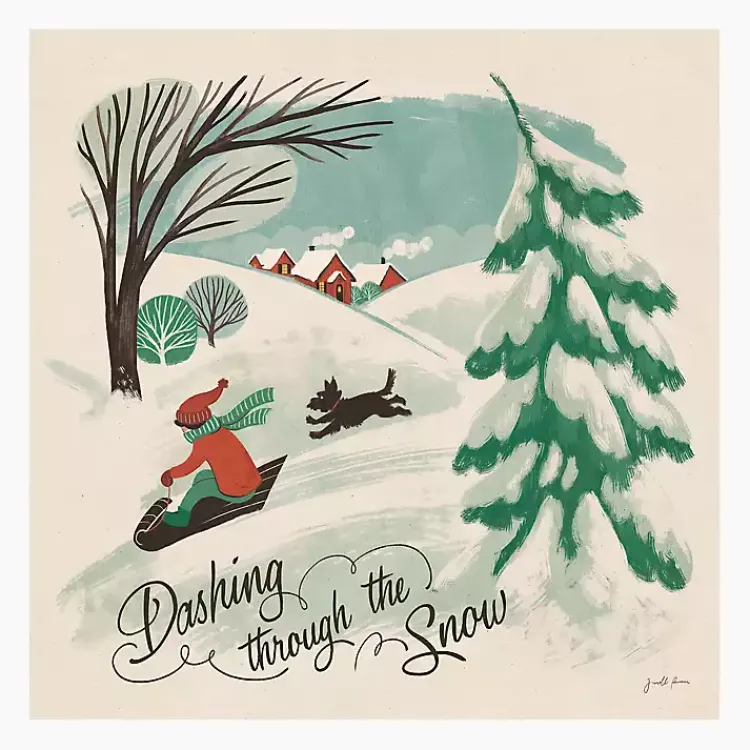 Christmas Art & Wall Decor>Kirklands Home Dashing Through the Snow Canvas Art Print Blue