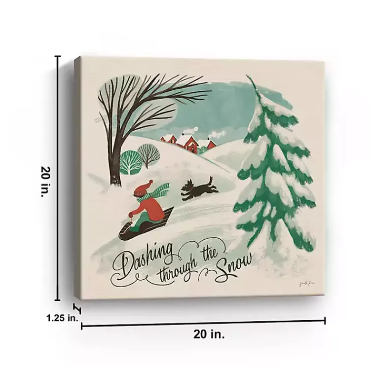Christmas Art & Wall Decor>Kirklands Home Dashing Through the Snow Canvas Art Print Blue