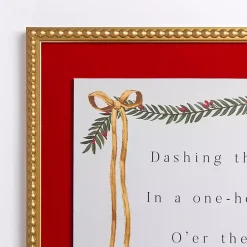 Christmas Art & Wall Decor>Kirklands Home Dashing Through the Snow Velvet Framed Art Print