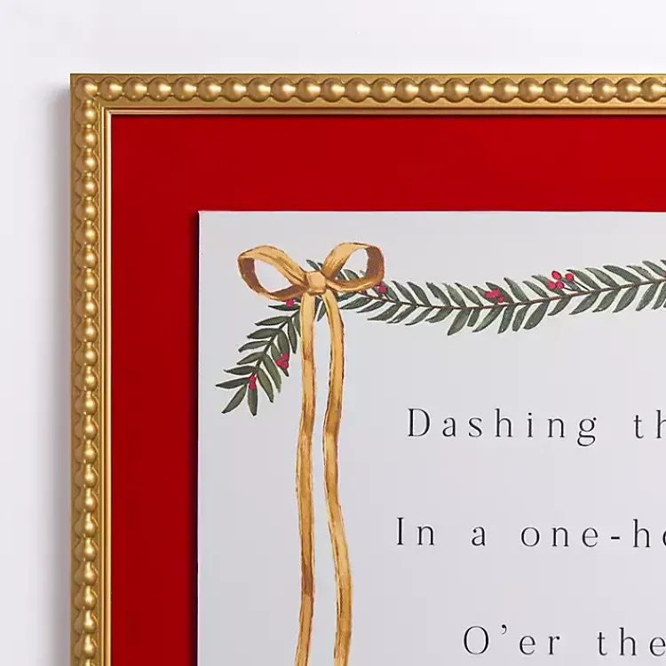 Christmas Art & Wall Decor>Kirklands Home Dashing Through the Snow Velvet Framed Art Print