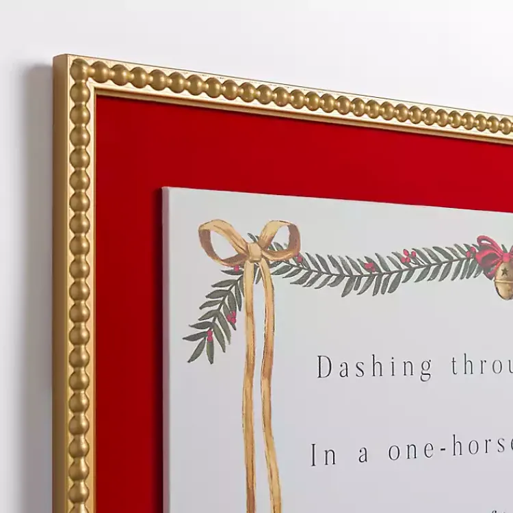 Christmas Art & Wall Decor>Kirklands Home Dashing Through the Snow Velvet Framed Art Print