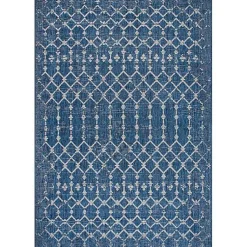 Kirklands Home Davon Blue Moroccan Trellis Outdoor Rug, 5x8 New