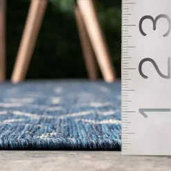 Kirklands Home Davon Blue Moroccan Trellis Outdoor Rug, 5x8 New