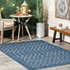 Kirklands Home Davon Blue Moroccan Trellis Outdoor Rug, 8x10 Discount