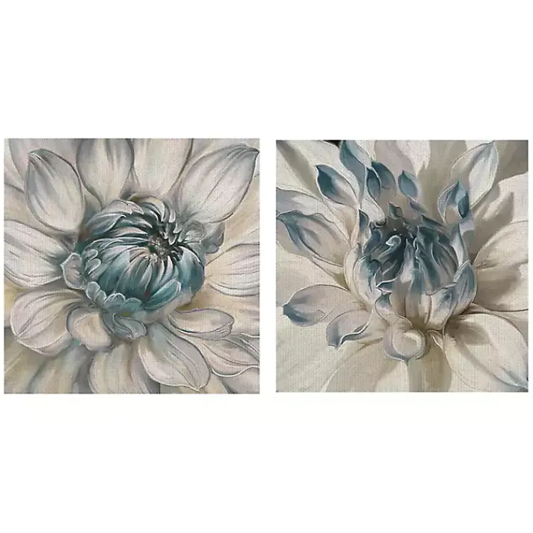 Kirklands Home Daytime Blue Dahlia Canvas Art Prints, Set of 2 Clearance