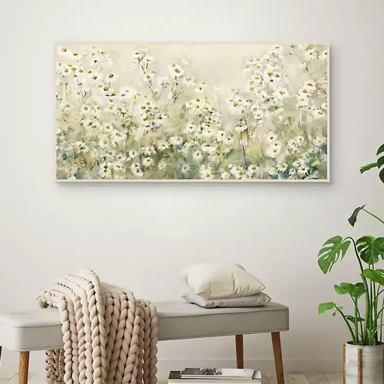 Kirklands Home Daytime Daises Framed Canvas Art Print New