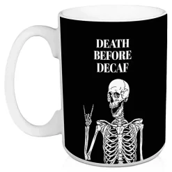 Halloween>Kirklands Home Death Before Decaf Halloween Mugs, Set of 2