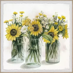 Kirklands Home Deckled Sunflower Trio Framed Art Print Online